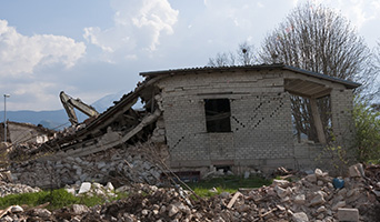 Destroyed house