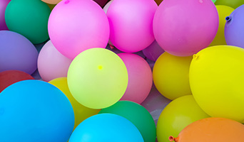 Brightly coloured balloons