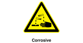 Corrosive hazard sign