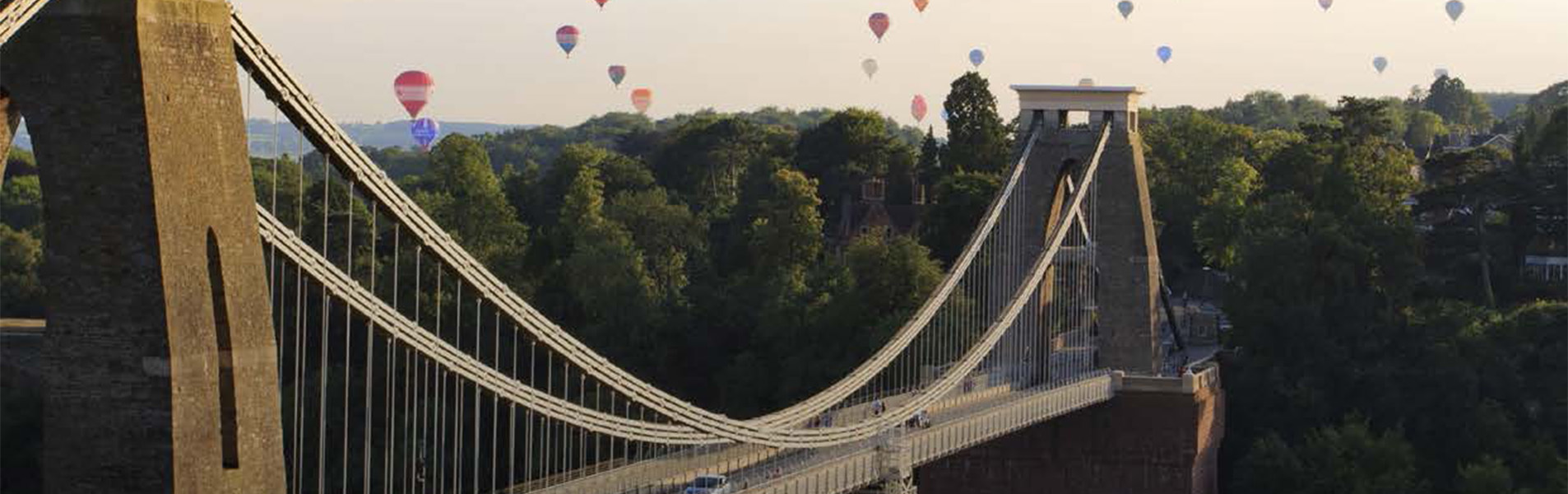 Bridge with hot air baloons