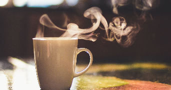 an image showing steam coming from a hot drink