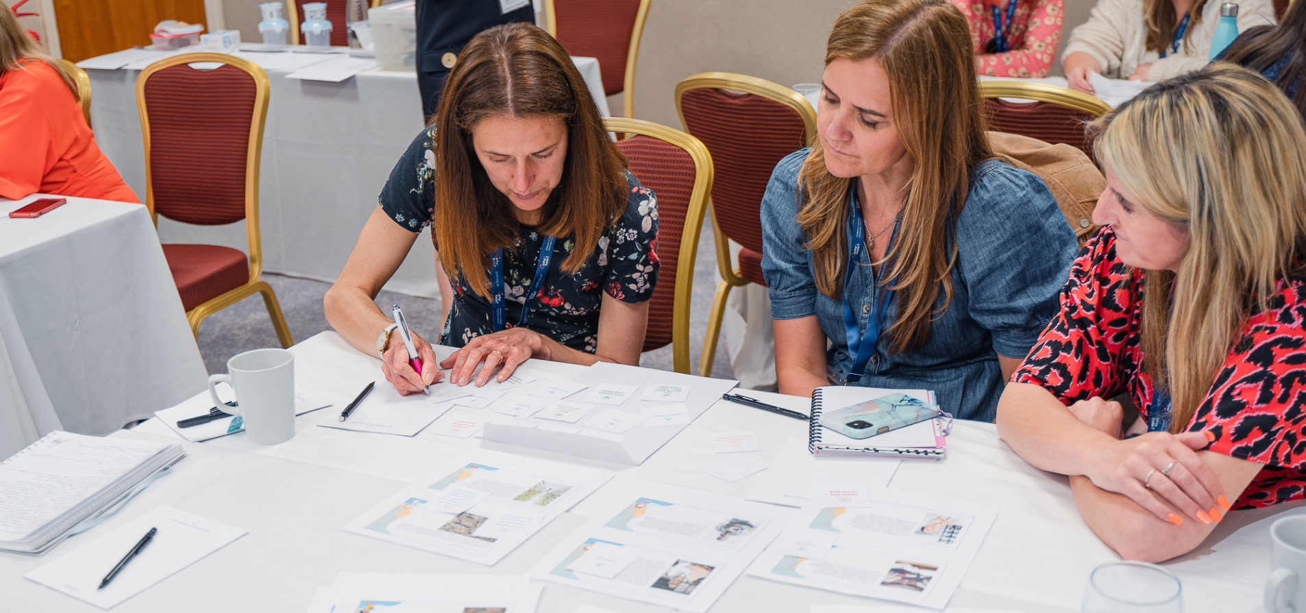 educators working on assignments given during a professional development course